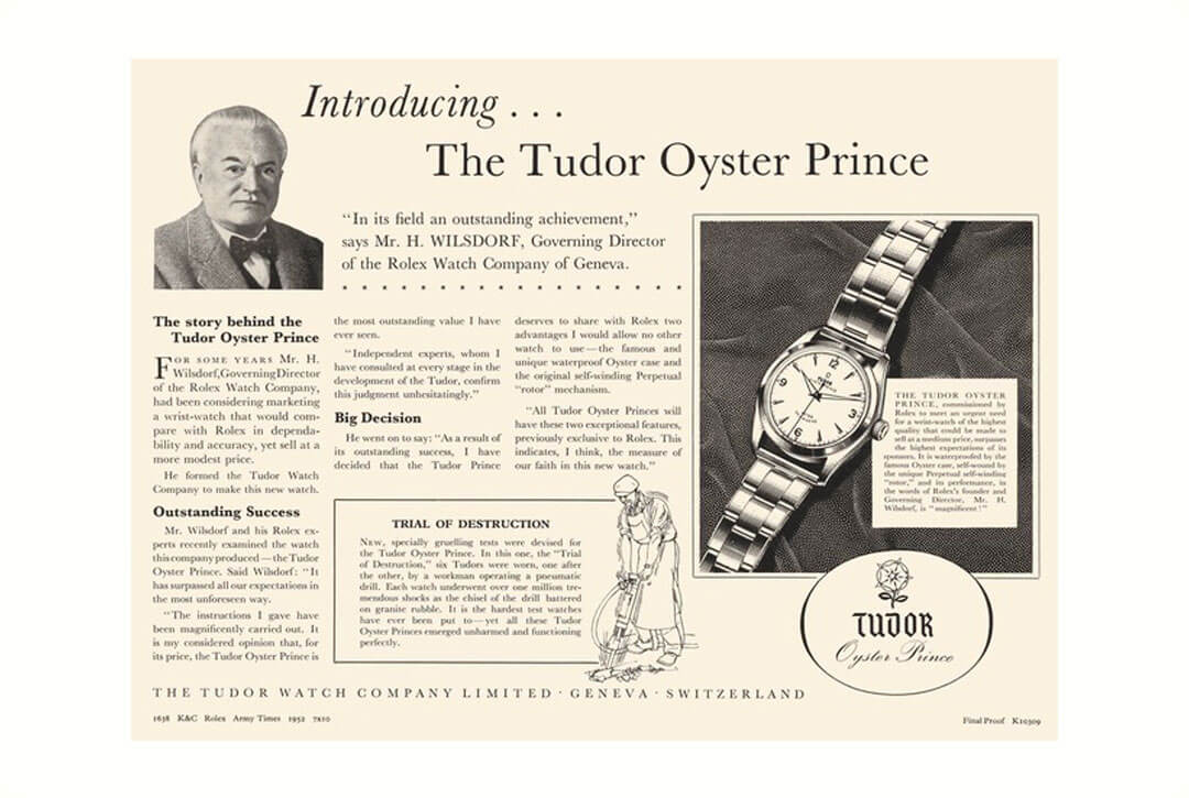Article de presse présentant la résistance de la Tudor Oyster Prince