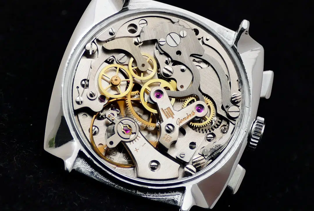 Lip Genève chronographe côté mouvement