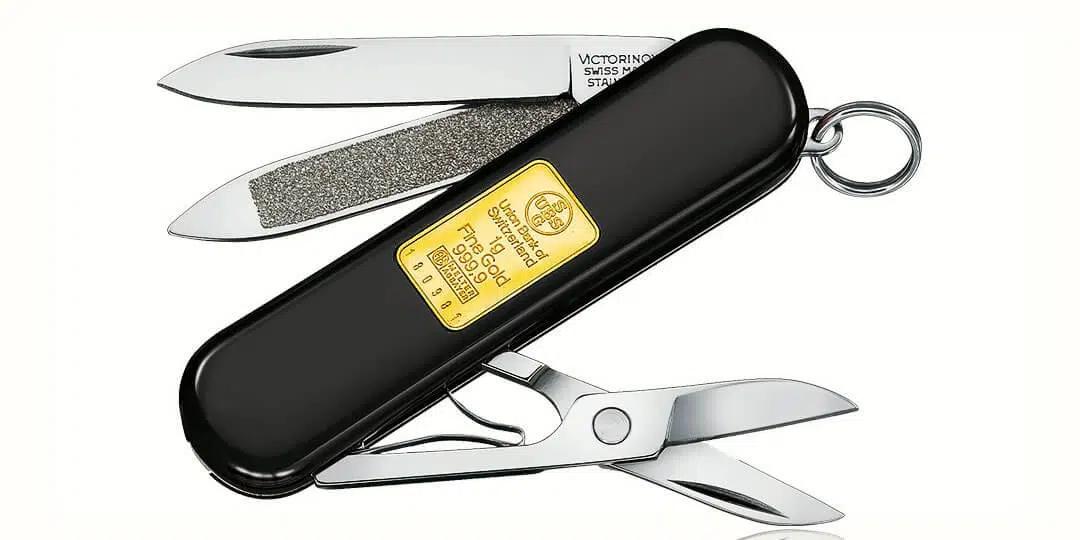 Couteau Classic Noir lingot d'or 1g - Victorinox
