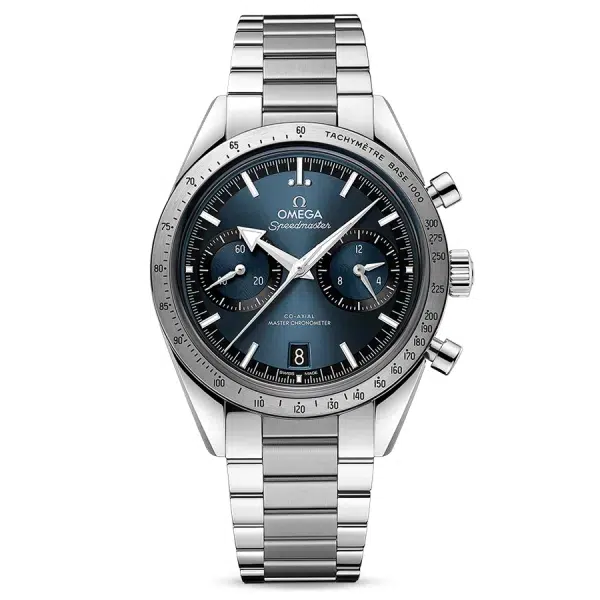 montre omega speedmaster 57 co axial master chronometer cadran bleu bracelet acier 40 5 mm webp