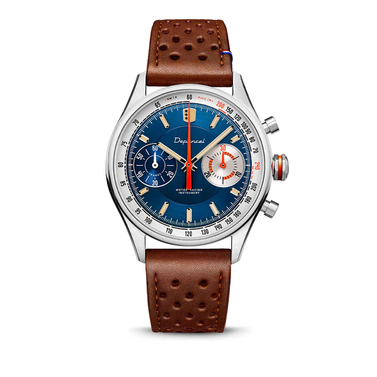 allure chronographe manuel cadran bleu bracelet marron montres francaise 39mm 3000x jpg