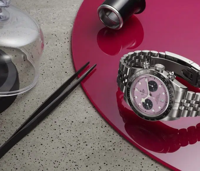 tudor black bay chrono pink une min