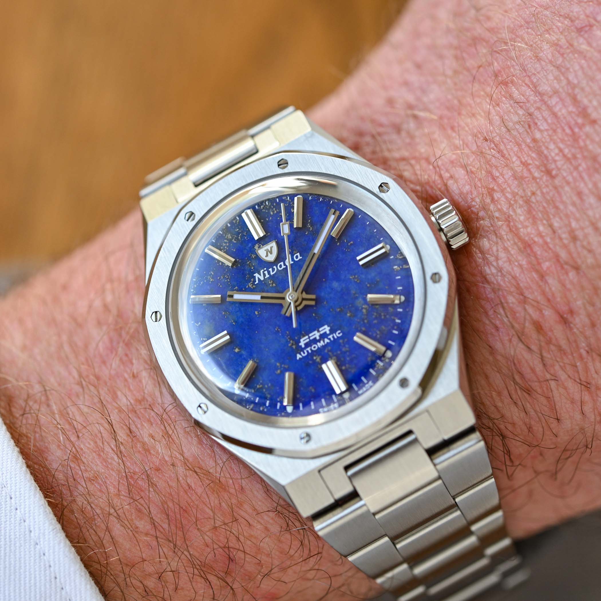 nivada f77 automatic lapis lazuli blue steel 2