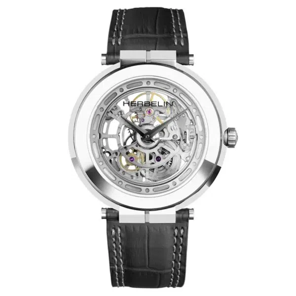 montre herbelin newport slim mechanical skeleton mecanique cadran squelette bracelet cuir 42 mm webp(1)