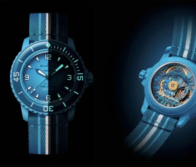 blancpain swatch scuba fifty fathoms blue lagoon une min
