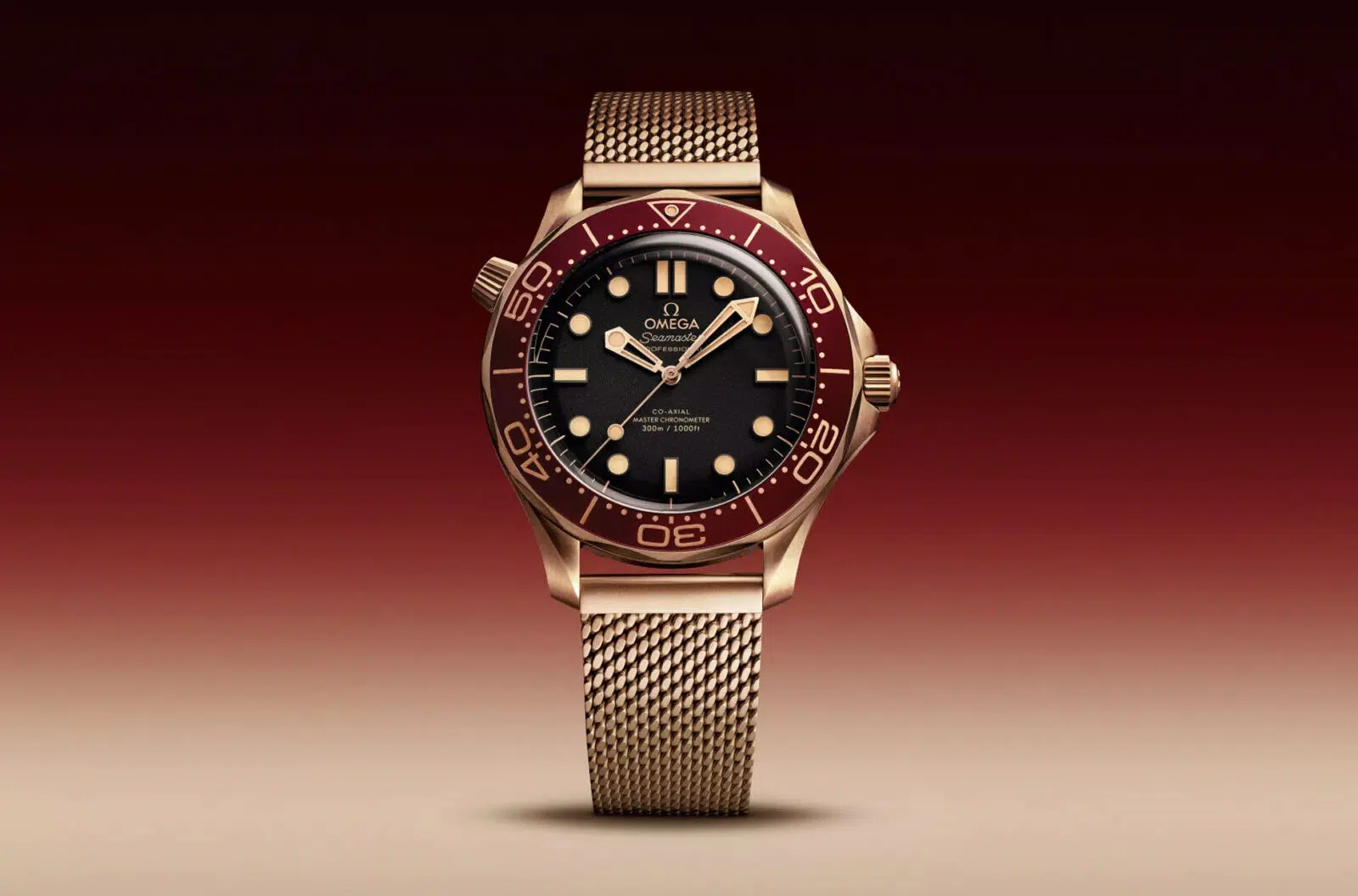 omega seamaster diver 300m bronze gold une