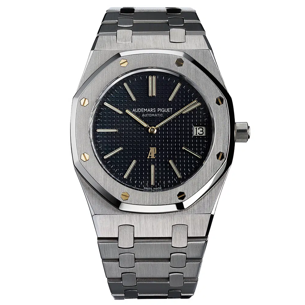 octogonal royal oak wristwatch made by audemars piguet 1972 ap museum reference n . mu.00365 original