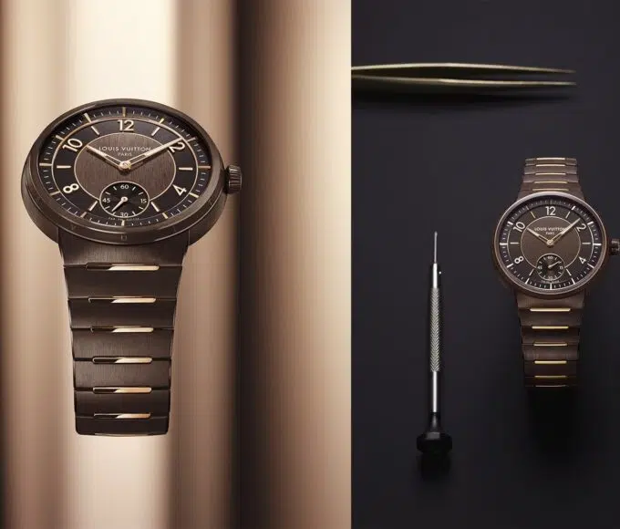 louis vuitton tambour high end tambour brown ceramic front une min