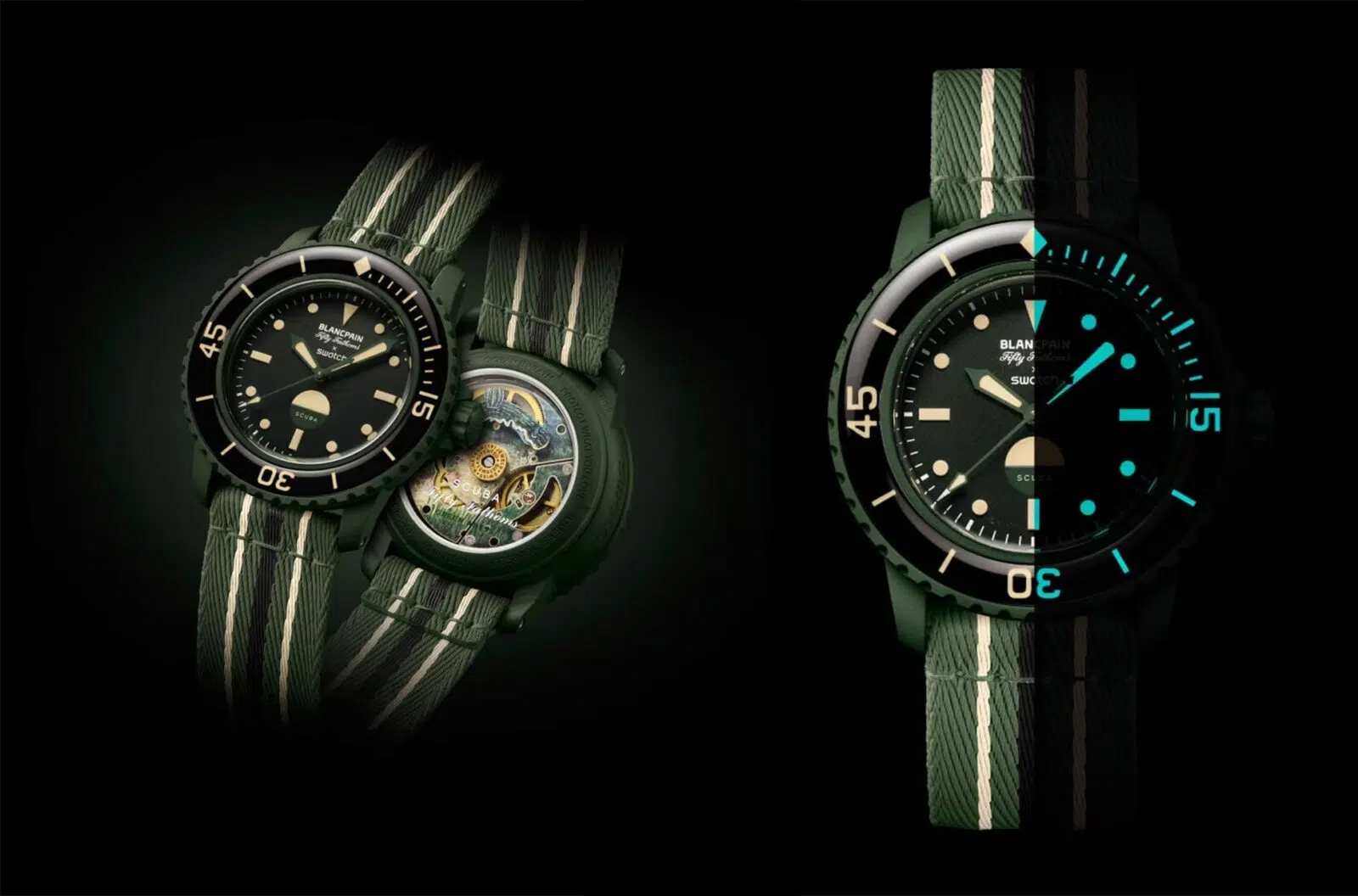blancpain swatch green abyss une min