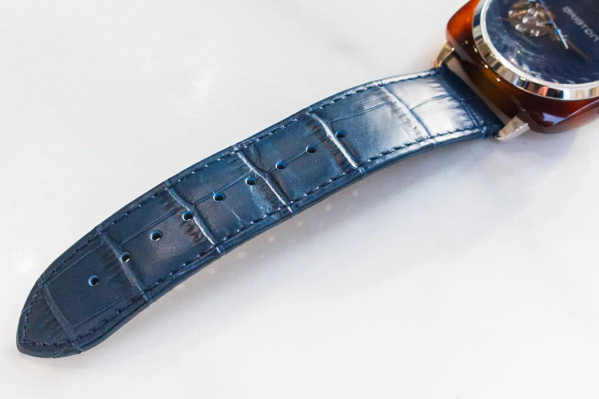 briston blubmaster iconic spiral bleu email grand feu x ocarat bracelet cuir