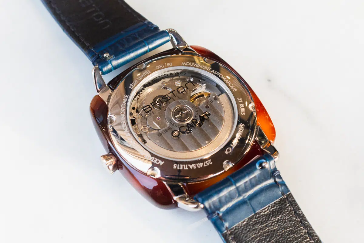 briston blubmaster iconic spiral bleu email grand feu x ocarat mouvement automatique seiko nh38a