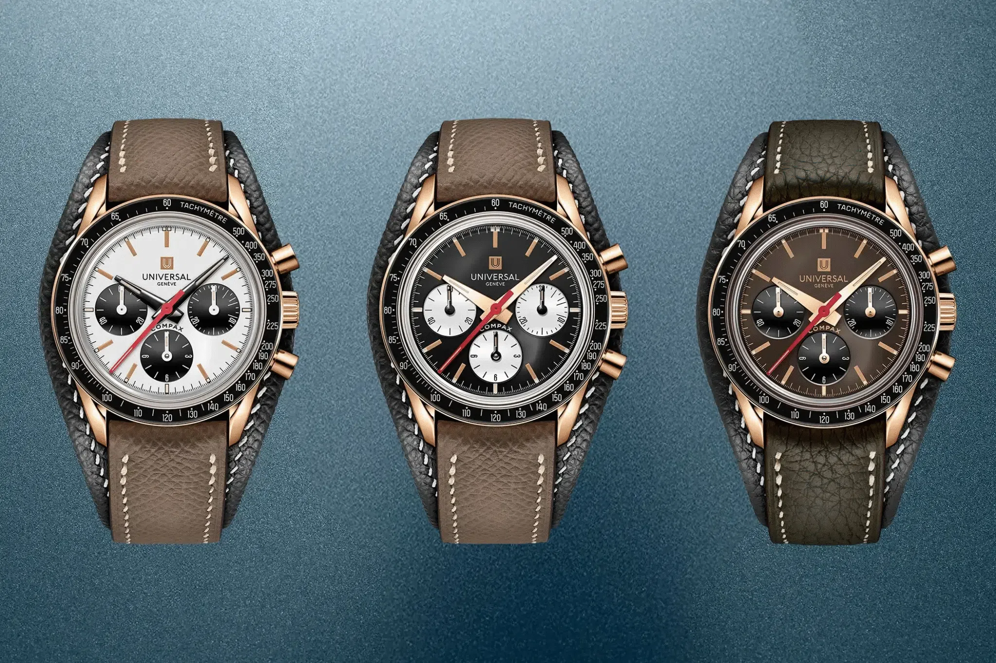 universal geneve tribute to compax the nina set in red gold webp