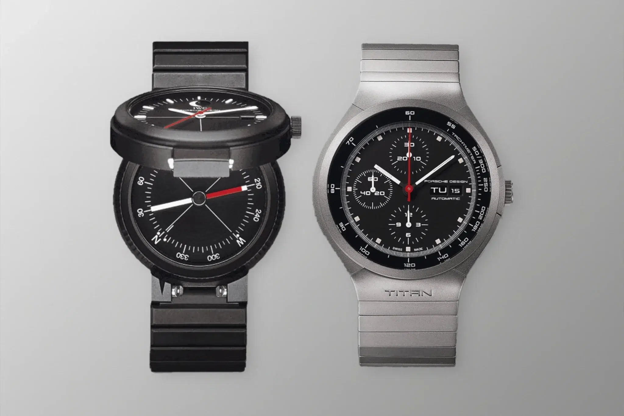 the porsche design compass watch and titanium chronograph