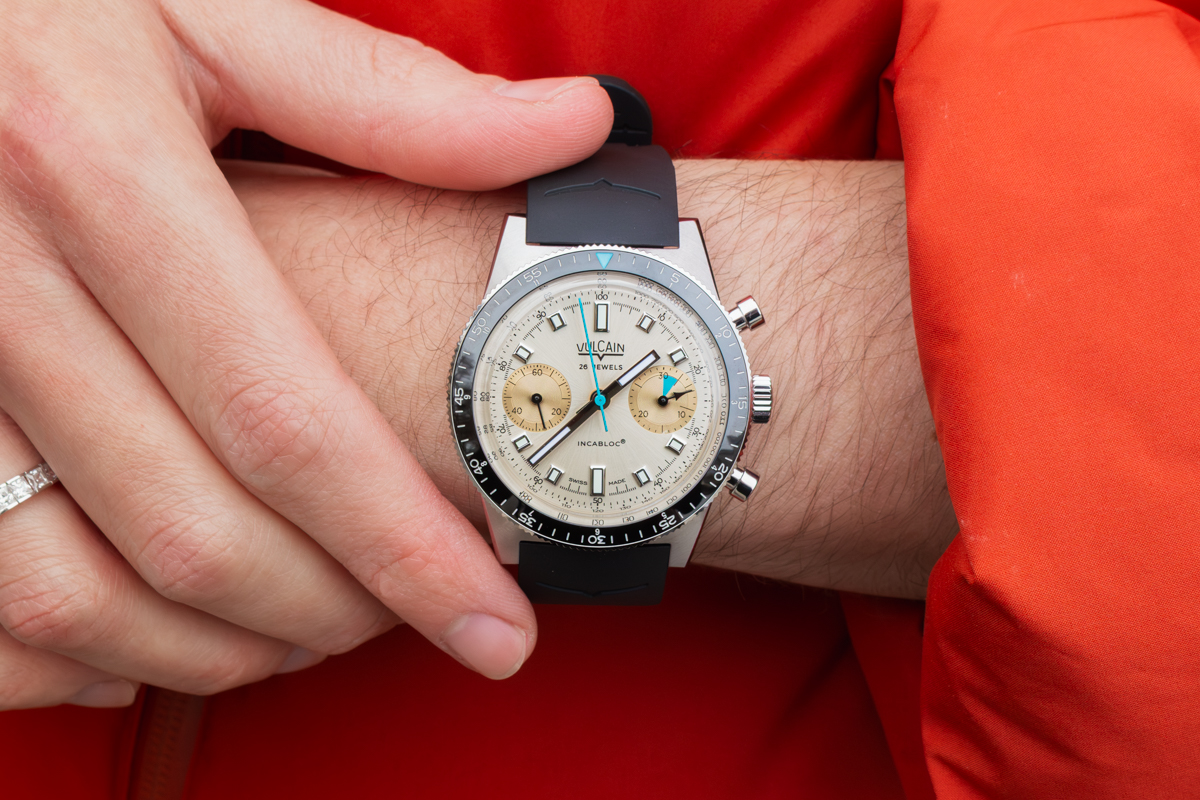 vulcain skindiver chronograph sable et azur x ocarat boitier